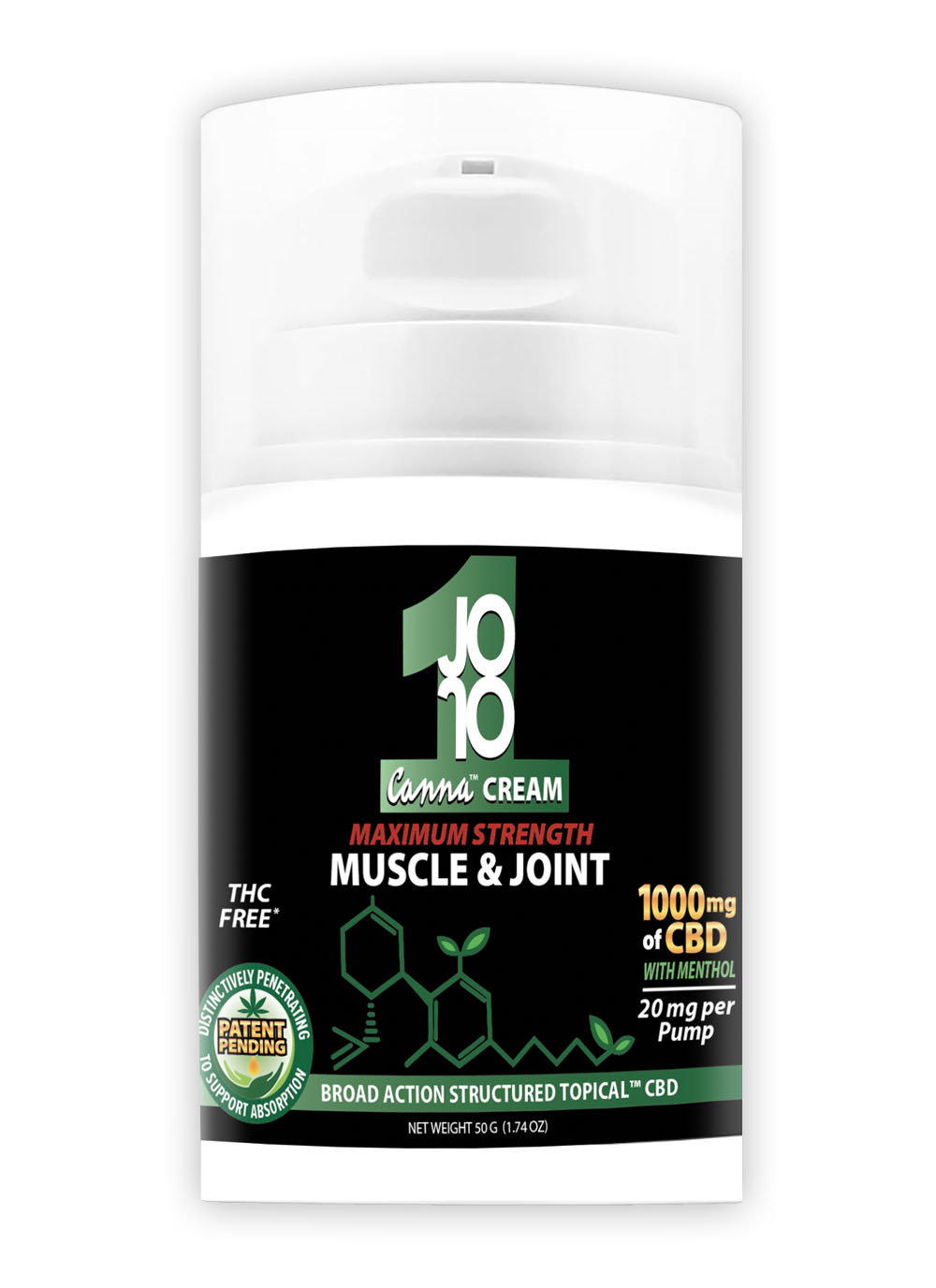 1 JOJO Canna™ Cream Maximum Strength Muscle and Joint - 1000mg of CBD
